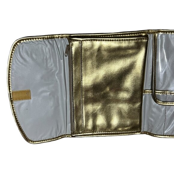 Metallic Gold Travel Make Up Case Pouch 17" x 9" - Picture 5 of 6